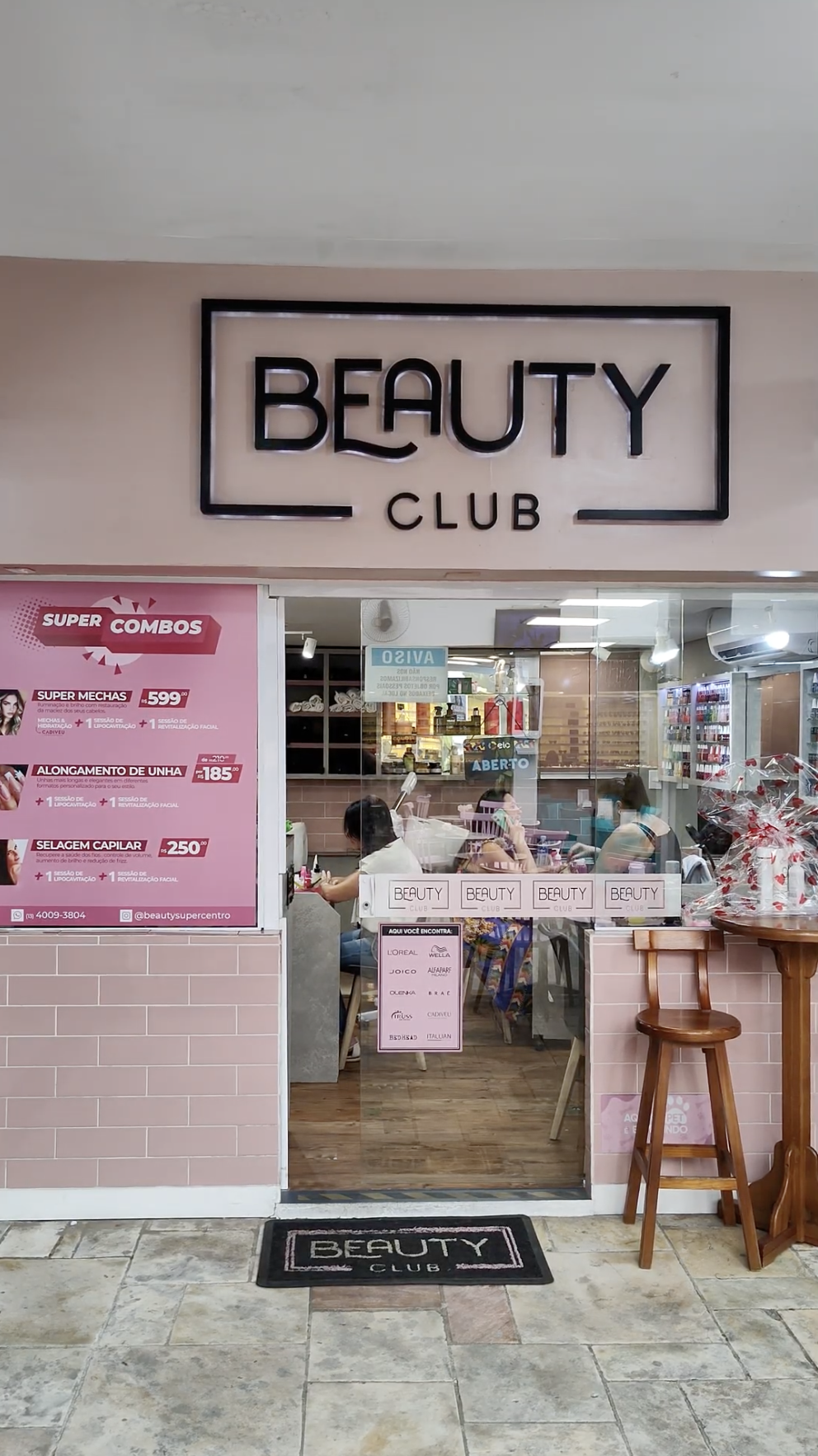 Fachada do Beauty Club Santos